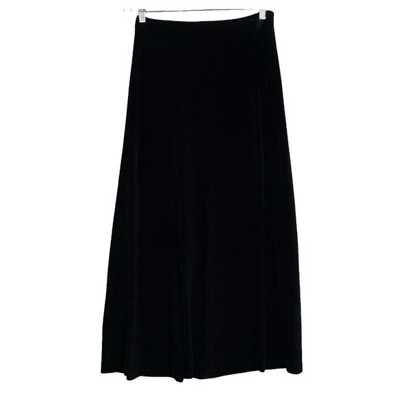 ALEX Evening Women Velvet Maxi Skirt Sz M Black Y2K Formal Stylish Elegant 10-20 - Picture 1 of 7